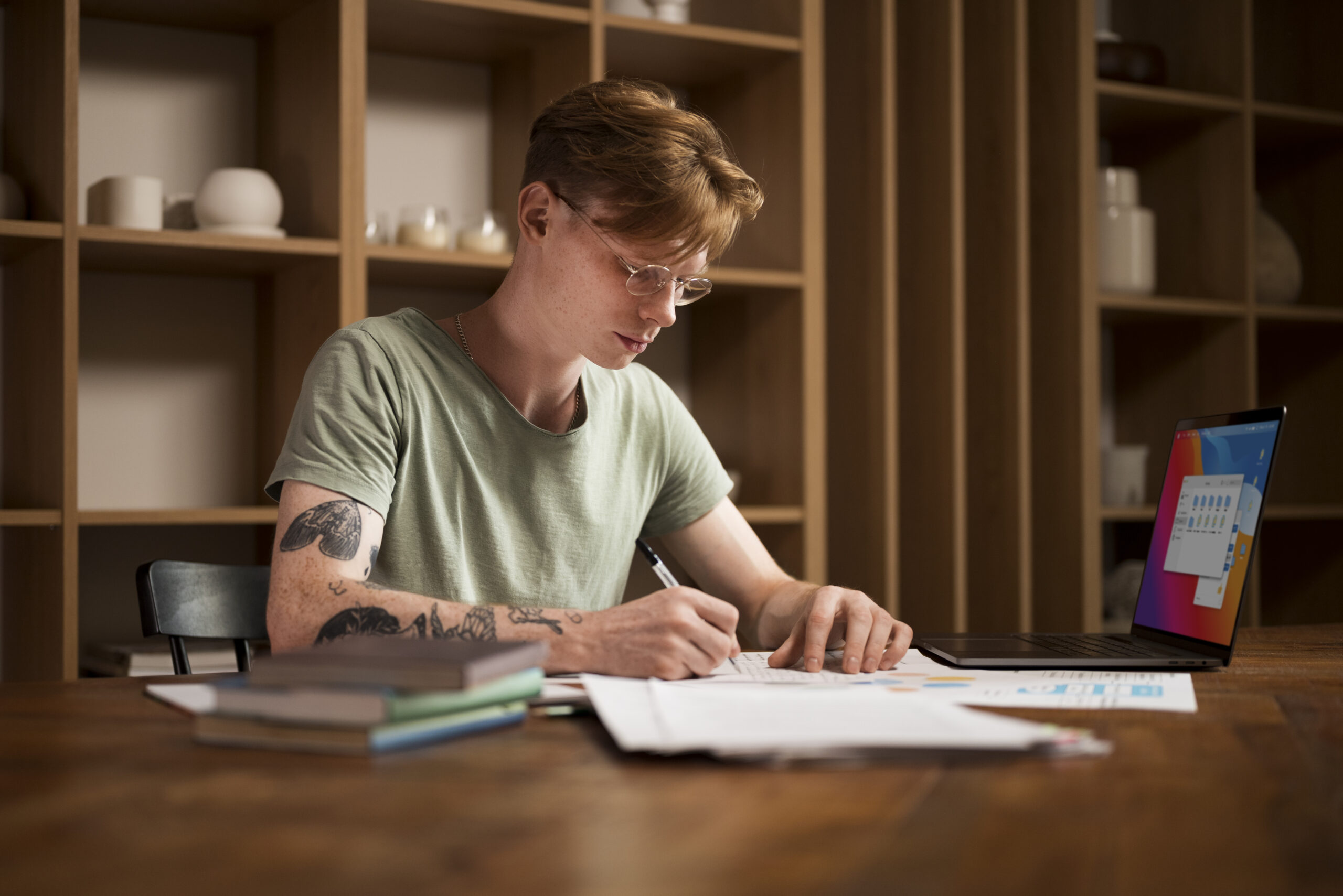 Young Man Learning Virtual Classroom